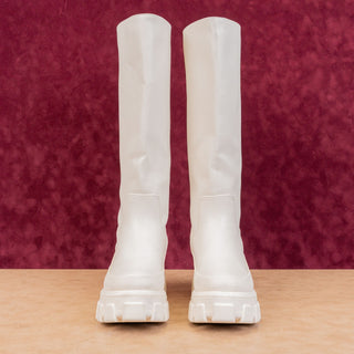 Circus NY Wmn Dollie Ivory Vegan Leather Platform Festival Combat Boots sz 6