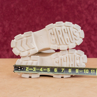 Circus NY Wmn Dollie Ivory Vegan Leather Platform Festival Combat Boots sz 6