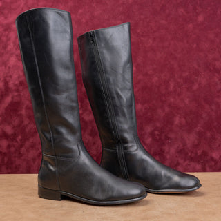 Corso Como Women Black Leather Equestrian Classic Riding Knee Boots sz 5