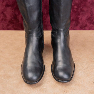 Corso Como Women Black Leather Equestrian Classic Riding Knee Boots sz 5