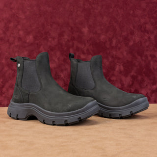 Keen Women Kosa Black Leather Weatherproof Festival Party Chelsea Boots sz 8.5