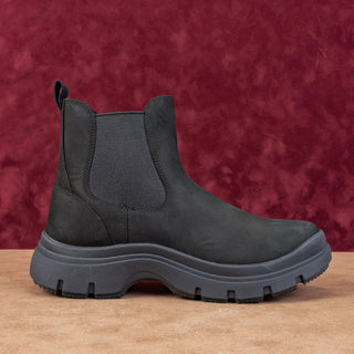 Keen Women Kosa Black Leather Weatherproof Festival Party Chelsea Boots sz 8.5