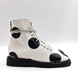 Marsell Women Gomello Polka Dots Screen Print Leather Boots 7US EUR37