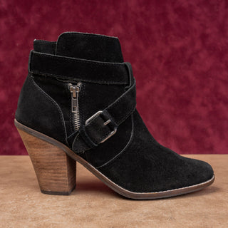 Dolce Vita Women Solid Black Suede Buckle Western Ankle Boots sz 10