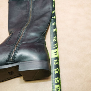 Frye Women Melissa D Ring Black Leather Zip Riding Equestrian Tall Boots sz 6