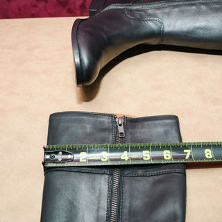 Frye Women Melissa D Ring Black Leather Zip Riding Equestrian Tall Boots sz 6