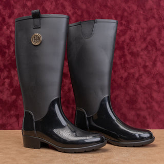 Tommy Hilfiger Wmn Festival Wide Calf Farm Riding Wellie Rubber Rain Boots sz 8