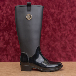 Tommy Hilfiger Wmn Festival Wide Calf Farm Riding Wellie Rubber Rain Boots sz 8