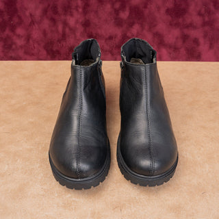 Alegria Women Shayne Black Leather Zip Chelsea Ankle Boots sz 6US EUR36