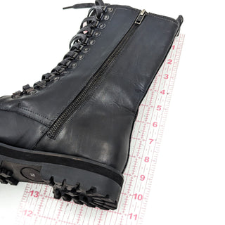 Vintage Foundry Cherry Lace-up Black Leather Combat Boots 8.5 US EUR 39