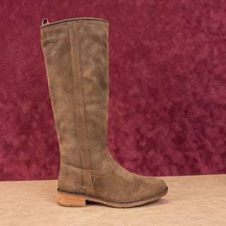 Sofft Woman Blum Brown Suede Comfortable Western Riding Zip Knee Boots 6
