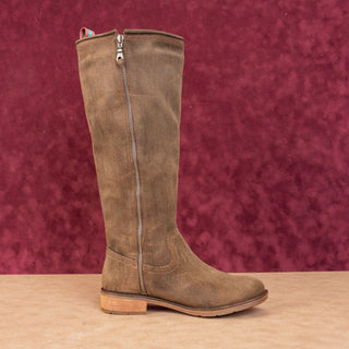 Sofft Woman Blum Brown Suede Comfortable Western Riding Zip Knee Boots 6
