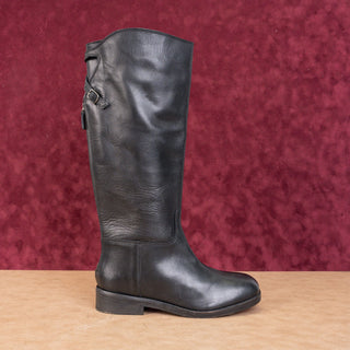 Free People Women Everly Black Leather Riding Tall Knee Boots sz 7US EUR38