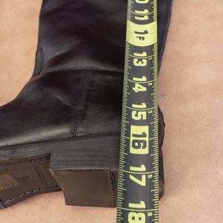 Free People Women Everly Black Leather Riding Tall Knee Boots sz 7US EUR38