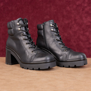 Jeffrey Campbell Women Hikes Black Leather Festival Platform Combat Boots sz 9.5