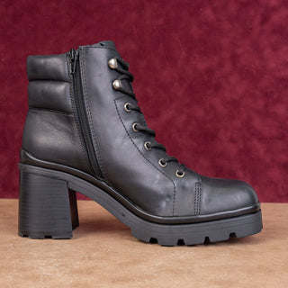Jeffrey Campbell Women Hikes Black Leather Festival Platform Combat Boots sz 9.5