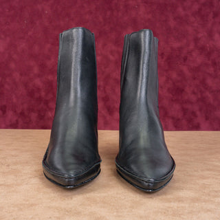 Tory Burch Women Lila Western Cowboy Black Leather Chelsea Ankle Boots sz 9.5