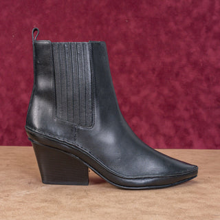 Tory Burch Women Lila Western Cowboy Black Leather Chelsea Ankle Boots sz 9.5