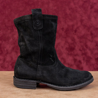 Fiorentini + Baker Women Joel Black Suede Western Pull Tab Ankle Boots sz 6.5US EUR37