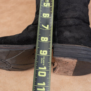 Fiorentini + Baker Women Joel Black Suede Western Pull Tab Ankle Boots sz 6.5US EUR37