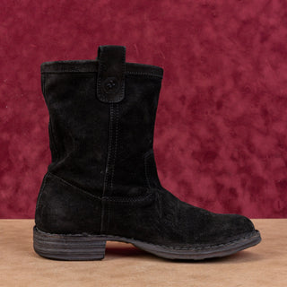 Fiorentini + Baker Women Joel Black Suede Western Pull Tab Ankle Boots sz 6.5US EUR37