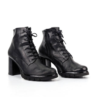 Paul Green Women Black Leather Granny Victorian Lace-up Ankle Boots 9.5US AUS 7