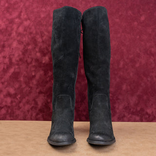 Sofft Women Sharnell Black Suede Back Lace-up Western Riding Boots sz 8.5