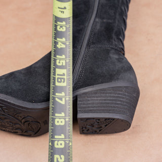 Sofft Women Sharnell Black Suede Back Lace-up Western Riding Boots sz 8.5