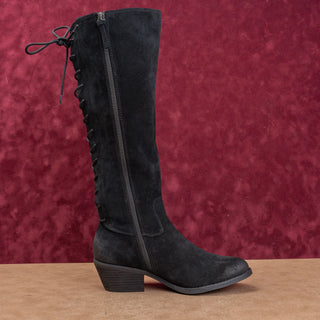 Sofft Women Sharnell Black Suede Back Lace-up Western Riding Boots sz 8.5