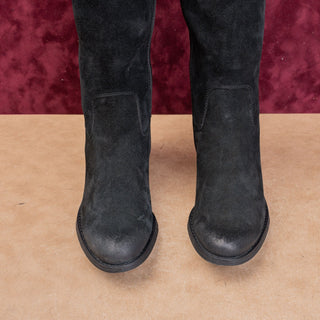Sofft Women Sharnell Black Suede Back Lace-up Western Riding Boots sz 8.5