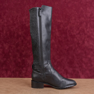 Cole Haan Women Grand Os Black Leather Almond Toe Fashion Tall Fashion Boots 7.5