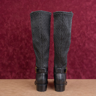 Cole Haan Women Grand Os Black Leather Almond Toe Fashion Tall Fashion Boots 7.5