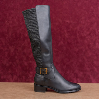 Cole Haan Women Grand Os Black Leather Almond Toe Fashion Tall Fashion Boots 7.5