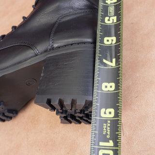 MIA Women Black Vegan Leather Zip Lace-up Festival Platform Combat Boots sz 7