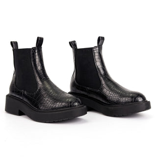 Topshop Wmn Alpha Vegan Leather Croc Festival Chelsea Platform Boots 7US EUR38
