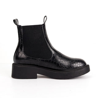Topshop Wmn Alpha Vegan Leather Croc Festival Chelsea Platform Boots 7US EUR38