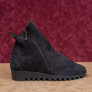 Arche Paris Women Lomhus Black Nubuck Zip Wedge Boots Size 8US EUR39