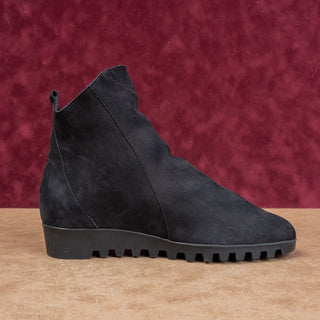 Arche Paris Women Lomhus Black Nubuck Zip Wedge Boots Size 8US EUR39