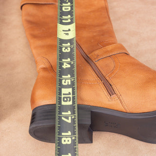 Naturalizer Women Jesse Brown Leather Wide Calf Riding Knee Tall Boots sz 12W