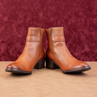 Paul Green Women Vanessa Brown Leather Dress Ankle Boots sz 10US UK7.5