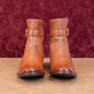 Paul Green Women Vanessa Brown Leather Dress Ankle Boots sz 10US UK7.5
