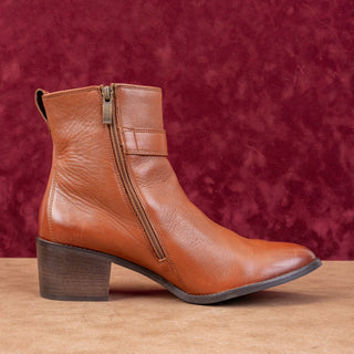 Paul Green Women Vanessa Brown Leather Dress Ankle Boots sz 10US UK7.5