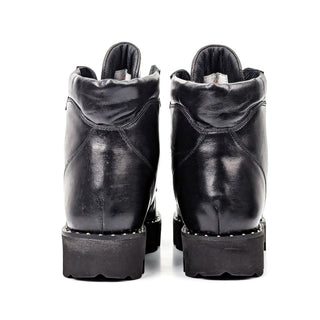 Montelliana 1965 Claudine Black Leather Stud Lace-up Combat Winter Boots 10 EUR 40