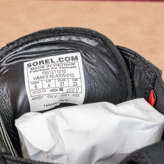 Sorel Women Brex Lace-up Waterproof White Black Leather Platform Combat Boots sz 6