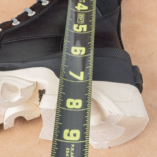 Sorel Women Brex Lace-up Waterproof White Black Leather Platform Combat Boots sz 6