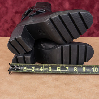 Naturalizer Women Vail Black Leather Moto Buckle Heel Ankle Boots sz 7.5