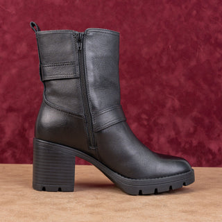 Naturalizer Women Vail Black Leather Moto Buckle Heel Ankle Boots sz 7.5