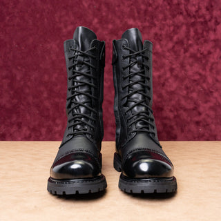 Bates Men Paratrooper 11" Side Zip Wide Black Leather Combat Boots sz 9