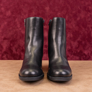 BOC Women Boulder Black Faux Leather Zip Ankle Boots sz 8.5