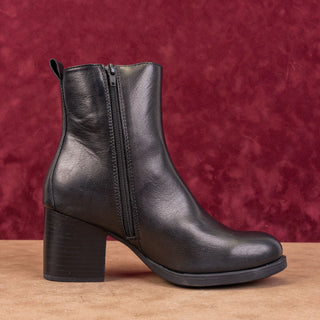 BOC Women Boulder Black Faux Leather Zip Ankle Boots sz 8.5